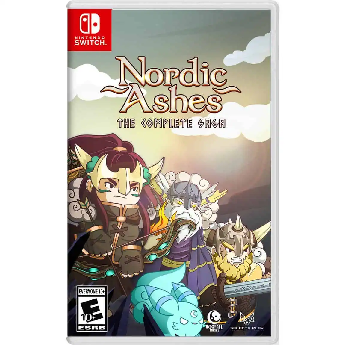 Gameware Nordic Ashes Switch game cover with fantasy characters.