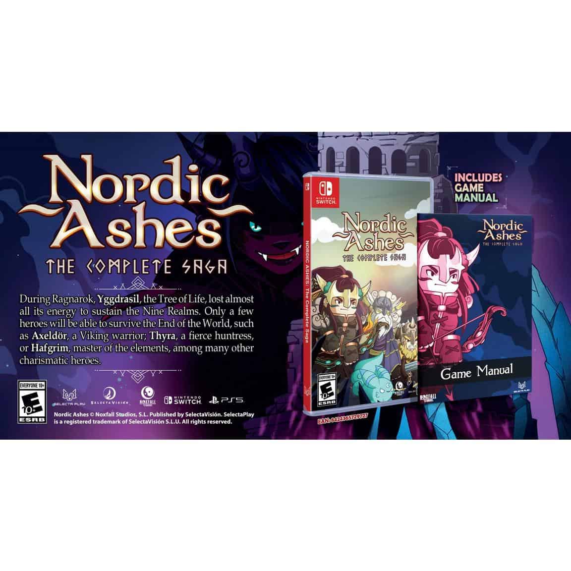 Nordic Ashes game cover with characters and game manual.