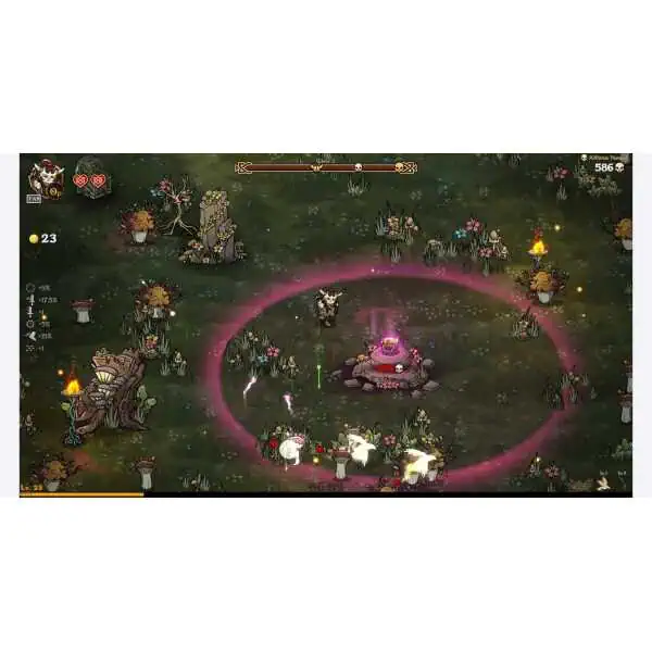 Action-packed scene from Nordic Ashes with characters battling around a magical circle.