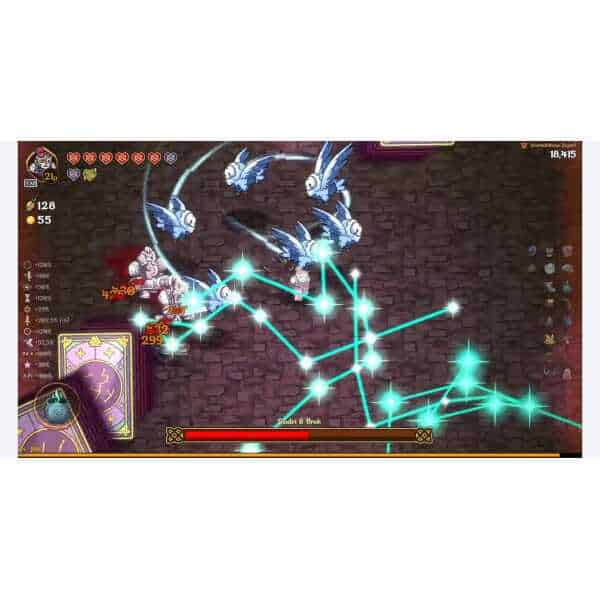 Nordic Ashes game scene with magical creatures and spell connections.