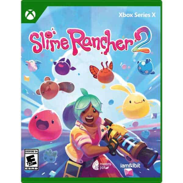 Gameware Slime Rancher 2 Xbox Series X cover art with colorful slimes and character.