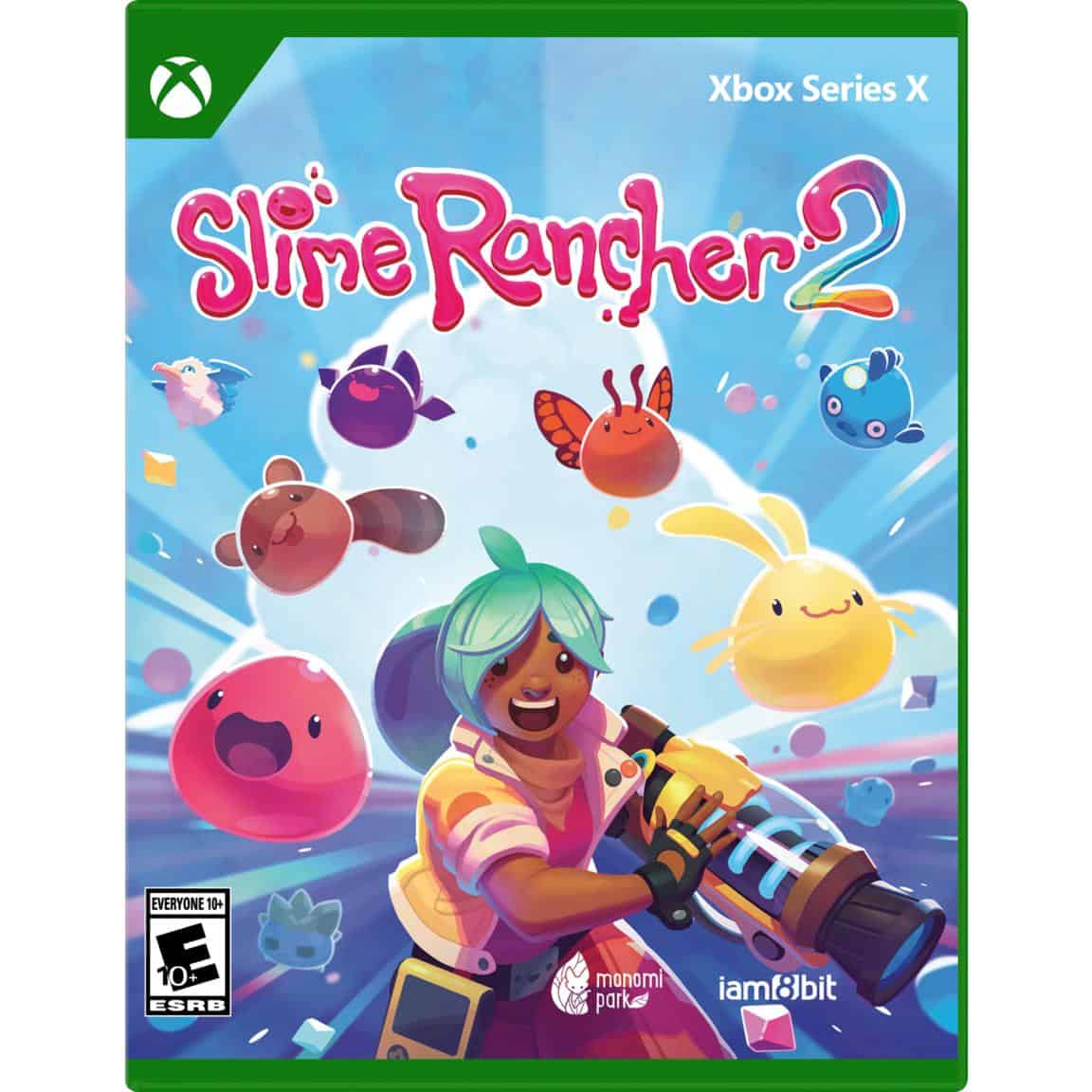 Gameware Slime Rancher 2 Xbox Series X cover art with colorful slimes and character.