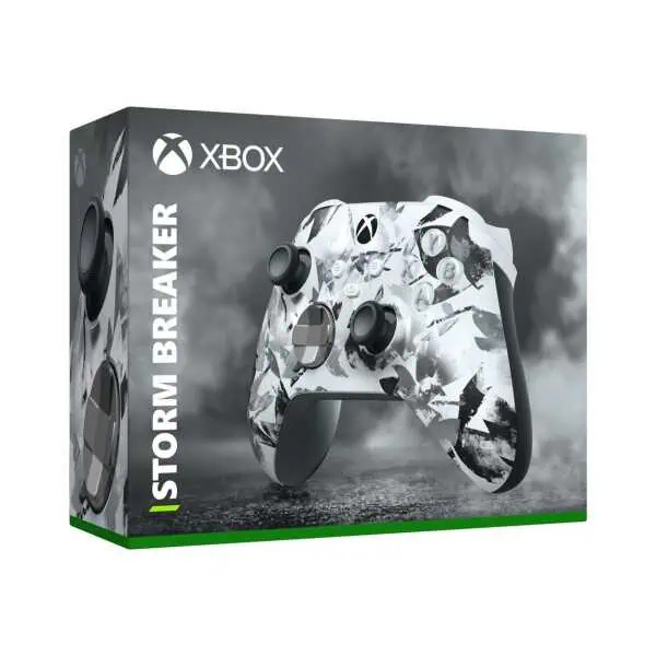 Xbox Series X Storm Breaker wireless controller with camouflage design.