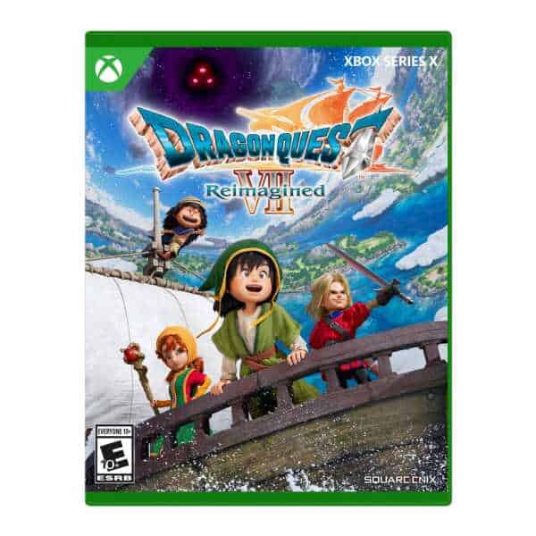 Reimagined Dragon Quest VII game for Xbox Series X with vibrant characters and fantasy adventure.