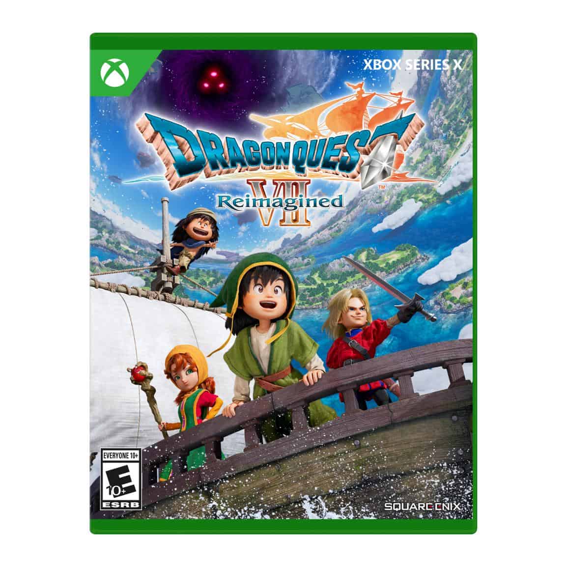 Reimagined Dragon Quest VII game for Xbox Series X with vibrant characters and fantasy adventure.