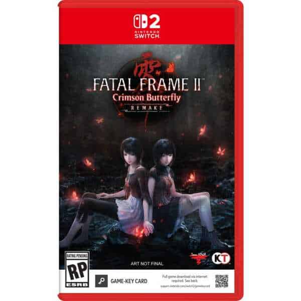 Fatal Frame II Crimson Butterfly game cover with two girls in a dark, eerie setting.