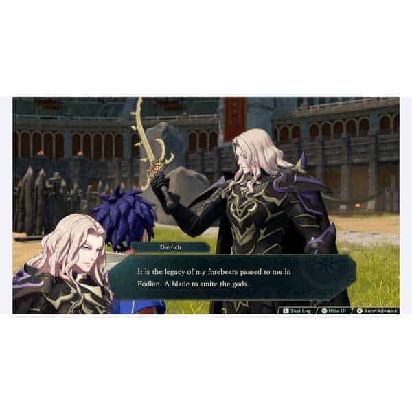 Character dialogue scene from Fire Emblem: Fortune's Weave game by Gameware.