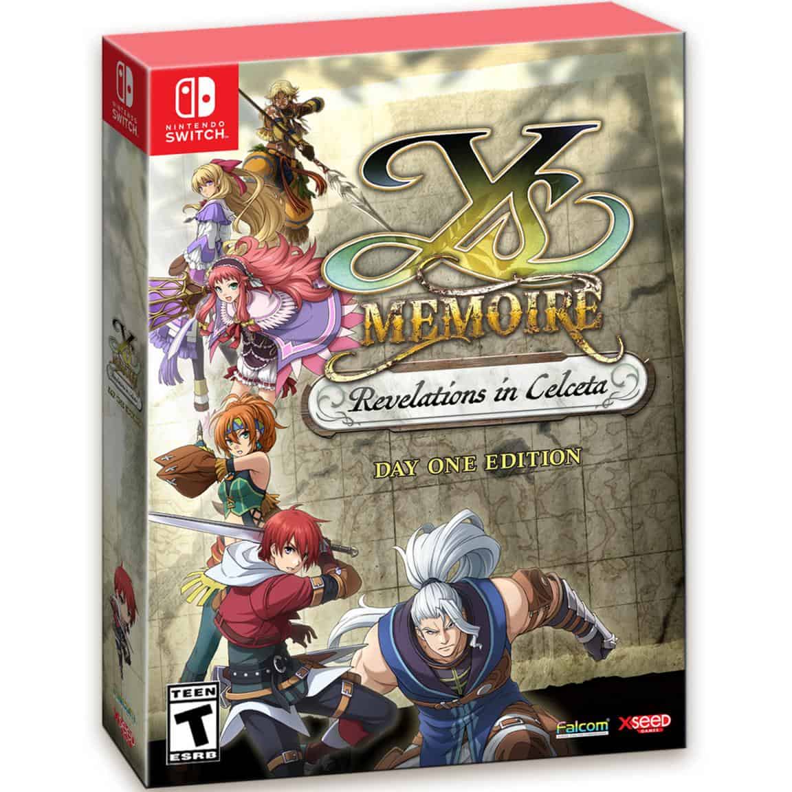 Gameware, Ys Memoire Switch game cover with characters in action scene.