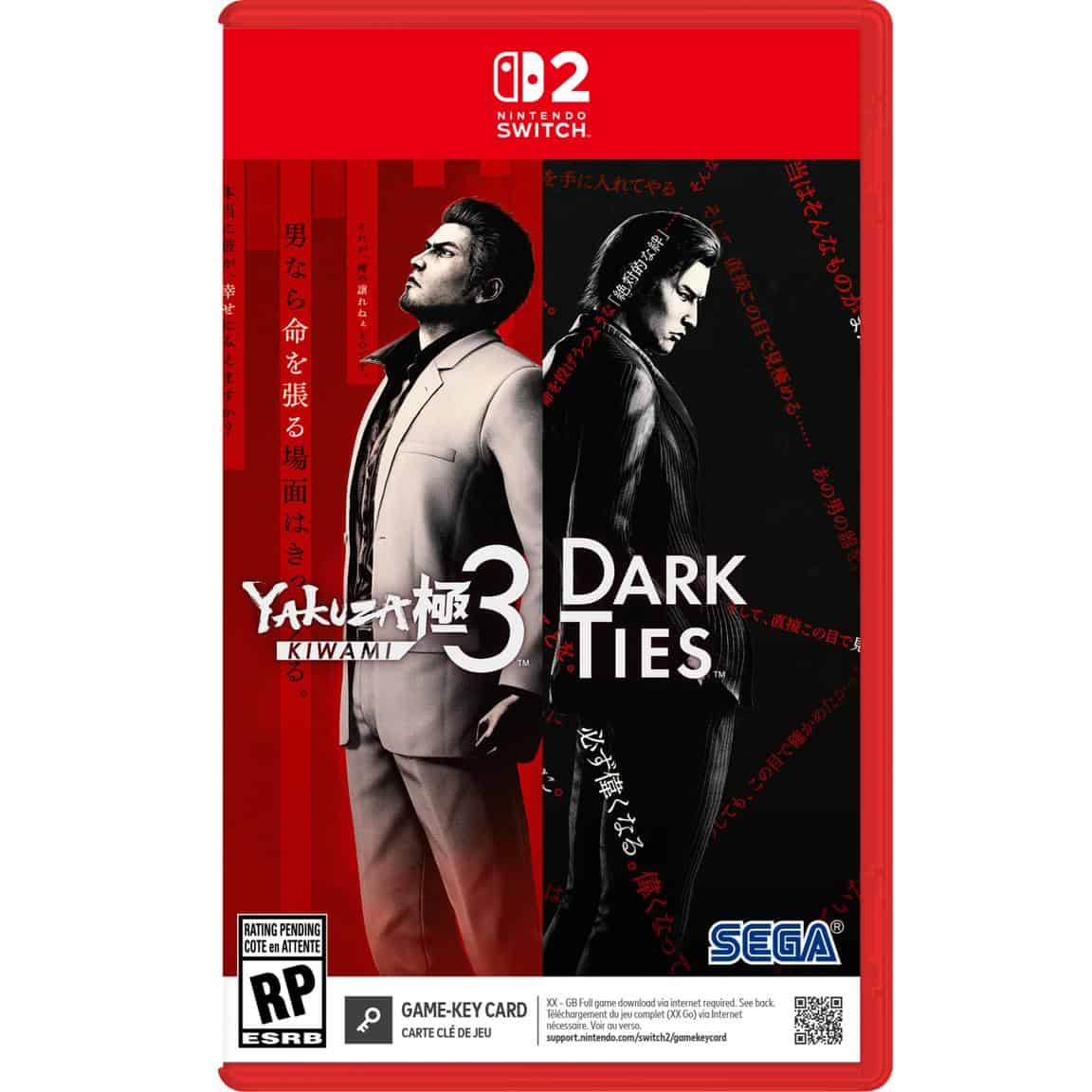 Yakuza Kiwami 3 and Dark Ties for Nintendo Switch, featuring intense characters and gripping storyli.