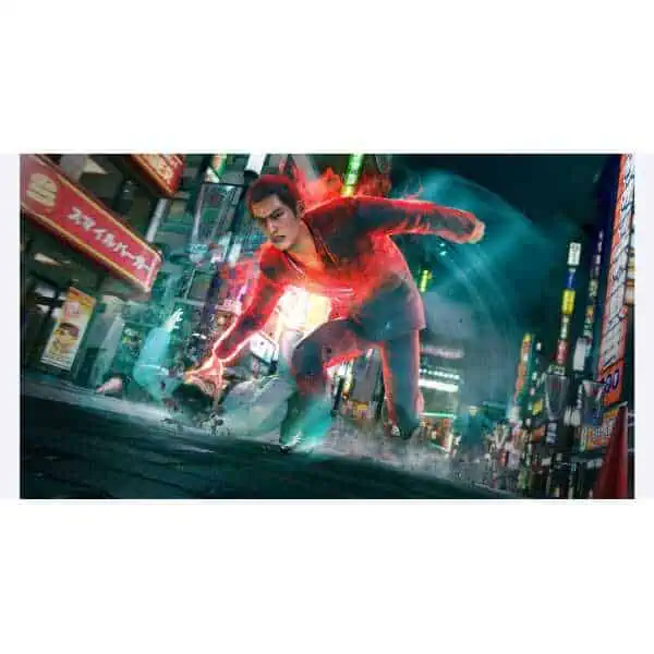 Yakuza Kiwami 3 and Dark Ties action scene in a vibrant city street.