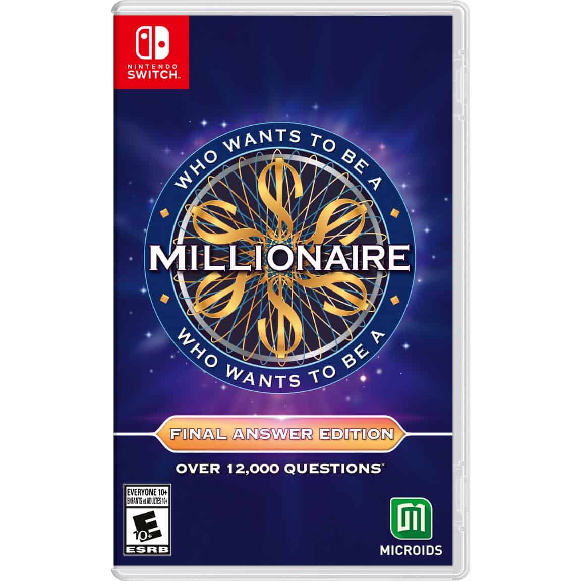 Gameware Who Wants To Be A Millionaire Final Answer Edition Nintendo Switch game.
