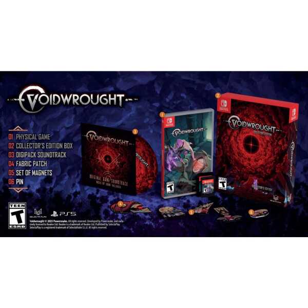Voidwrought Collector's Edition box set with game, soundtrack, and accessories.
