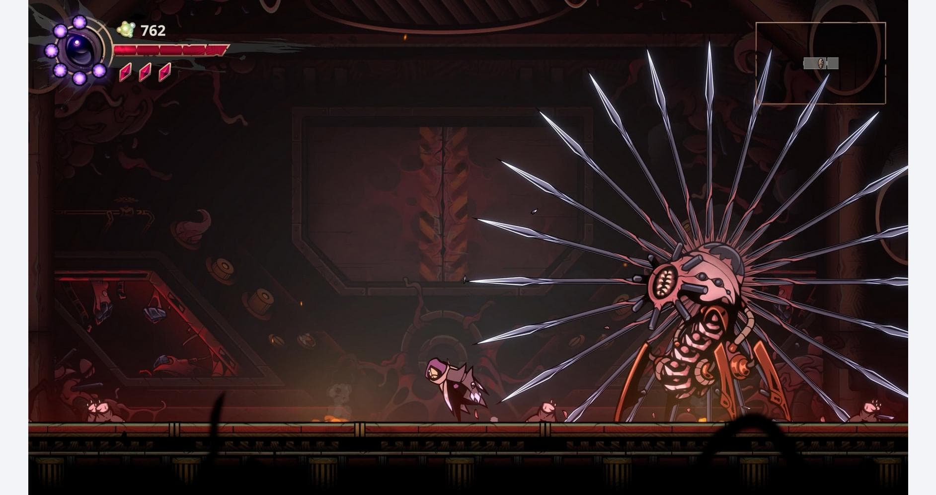 Voidwrought Collector's Edition game scene featuring boss fight with intricate design.