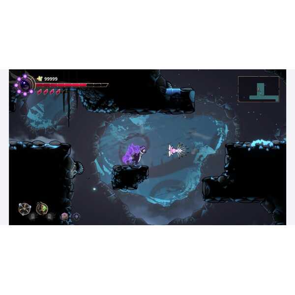 Dark fantasy game scene featuring a purple creature in an eerie, cavernous setting.
