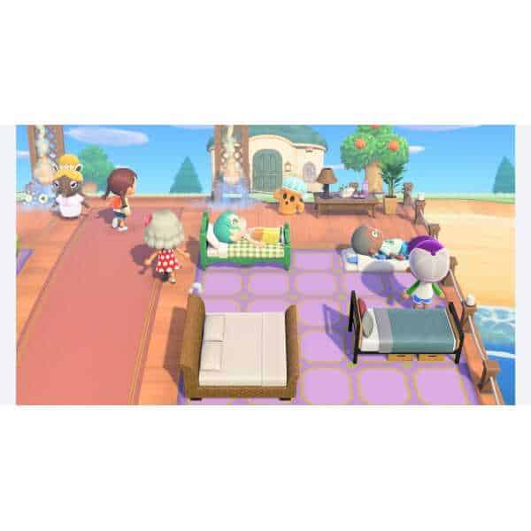 Animal Crossing: New Horizons villagers relaxing outdoors on a sunny day.
