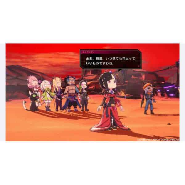 An image from Etrange Overlord Deluxe Edition showcasing characters in a desert landscape.