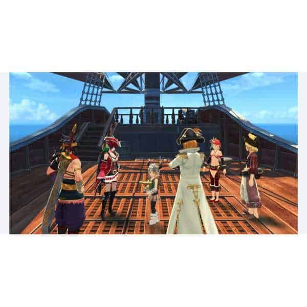 Group of pirates gathered on ship deck in Tales of Berseria REMASTERED game.