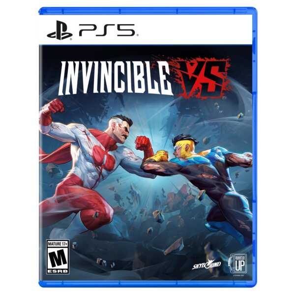 PS5 Invincible VS fighting game cover with two characters battling.
