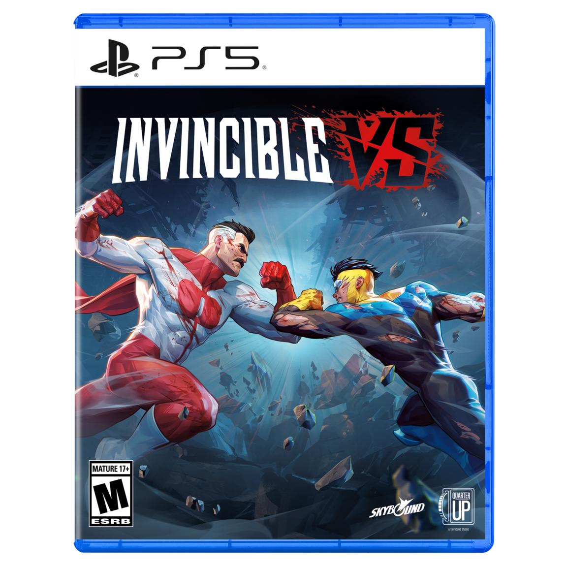 PS5 Invincible VS fighting game cover with two characters battling.