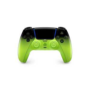 Custom green and black PlayStation controller for gaming enthusiasts.