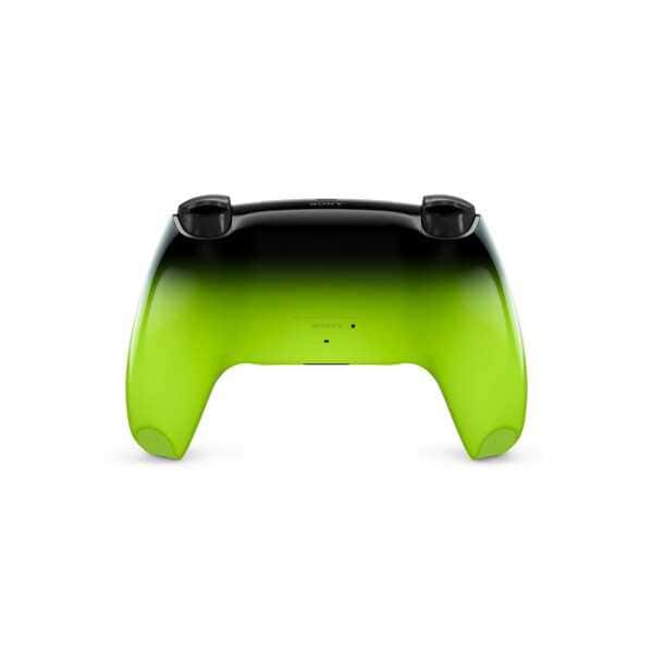 Modern gaming controller with green and black design for immersive gameplay.
