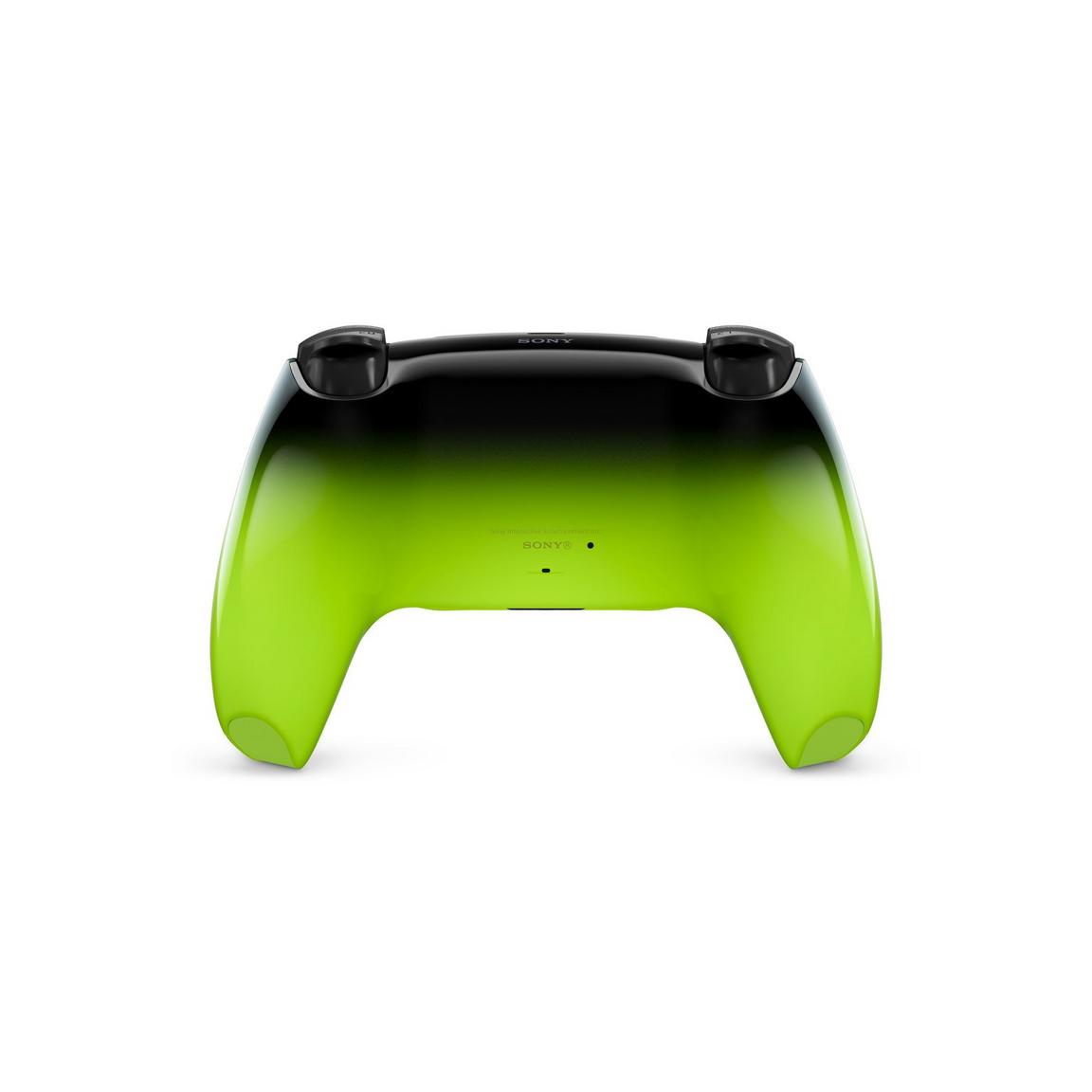 Modern gaming controller with green and black design for immersive gameplay.