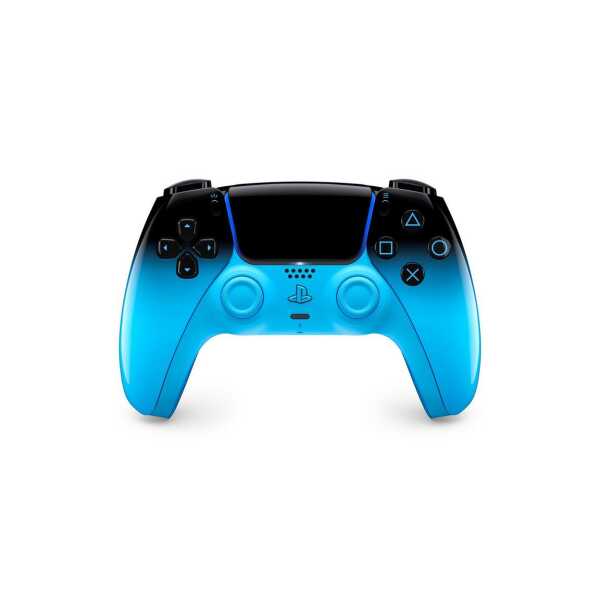 Blue PlayStation 5 controller for gaming and entertainment.