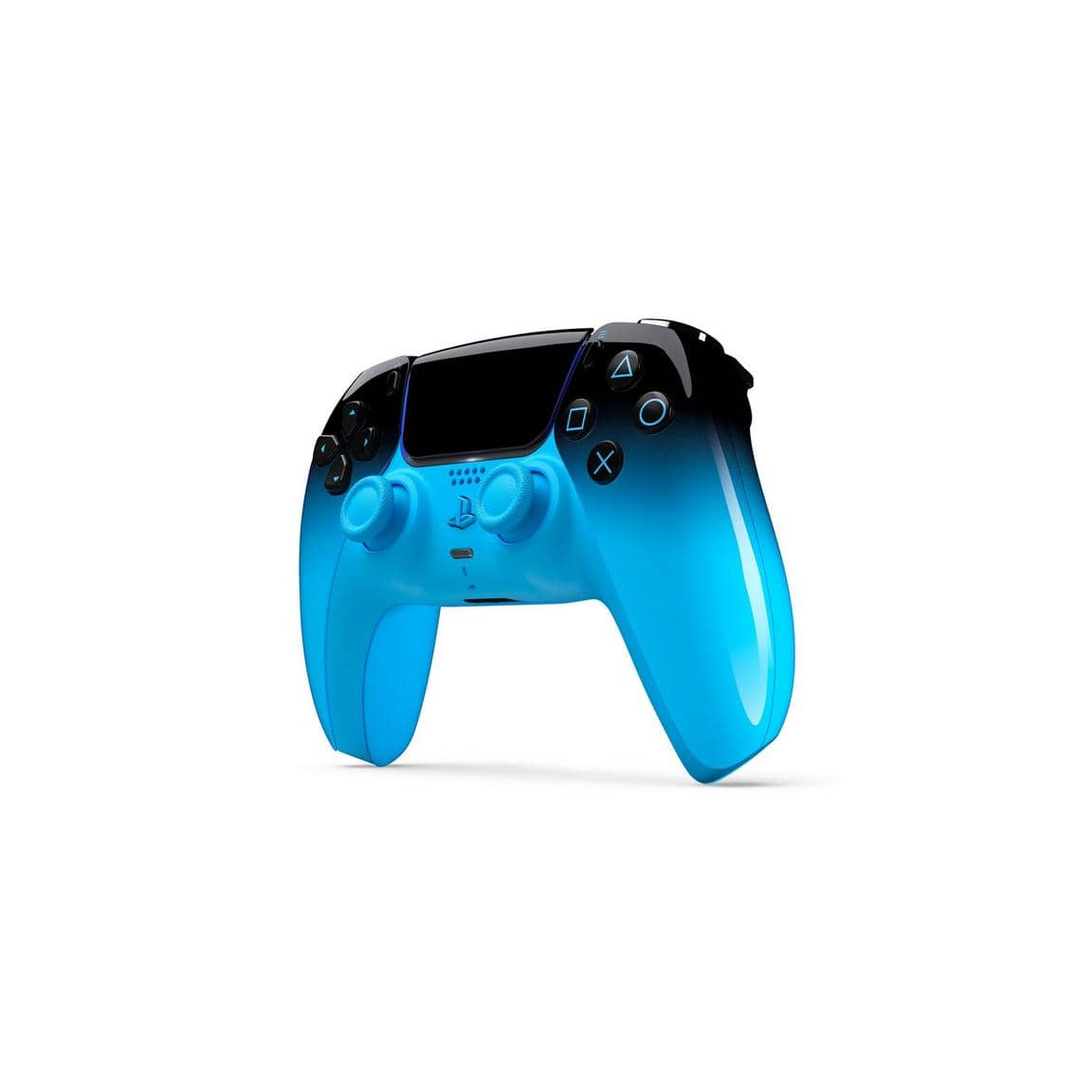 Blue PlayStation gaming controller for PlayStation consoles.