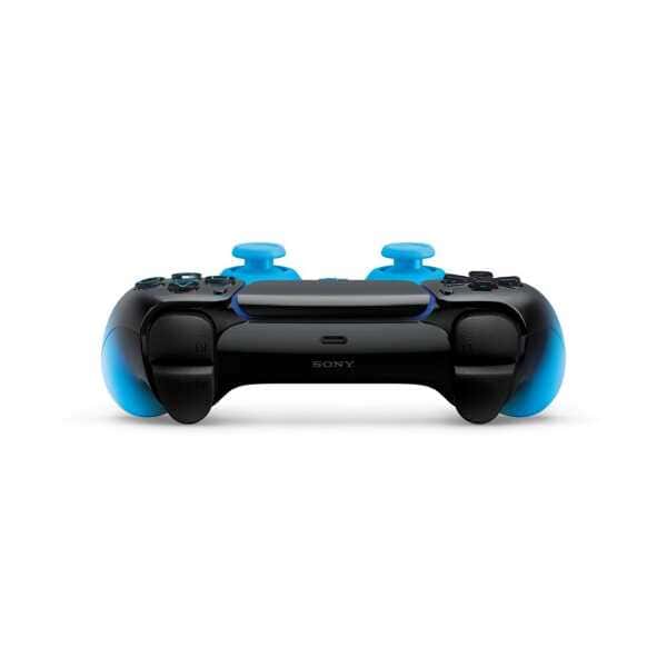 Modern black and blue gaming controller for PlayStation and PC gaming.