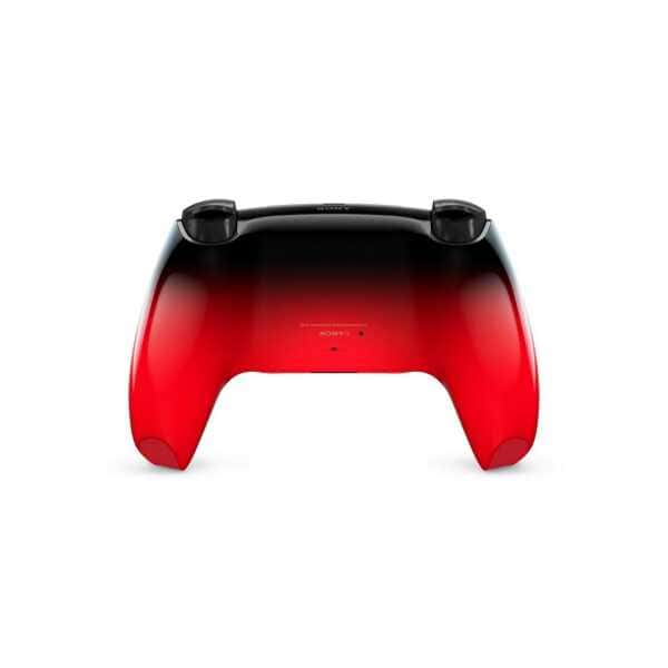 Modern gaming controller with red and black design for immersive gameplay.