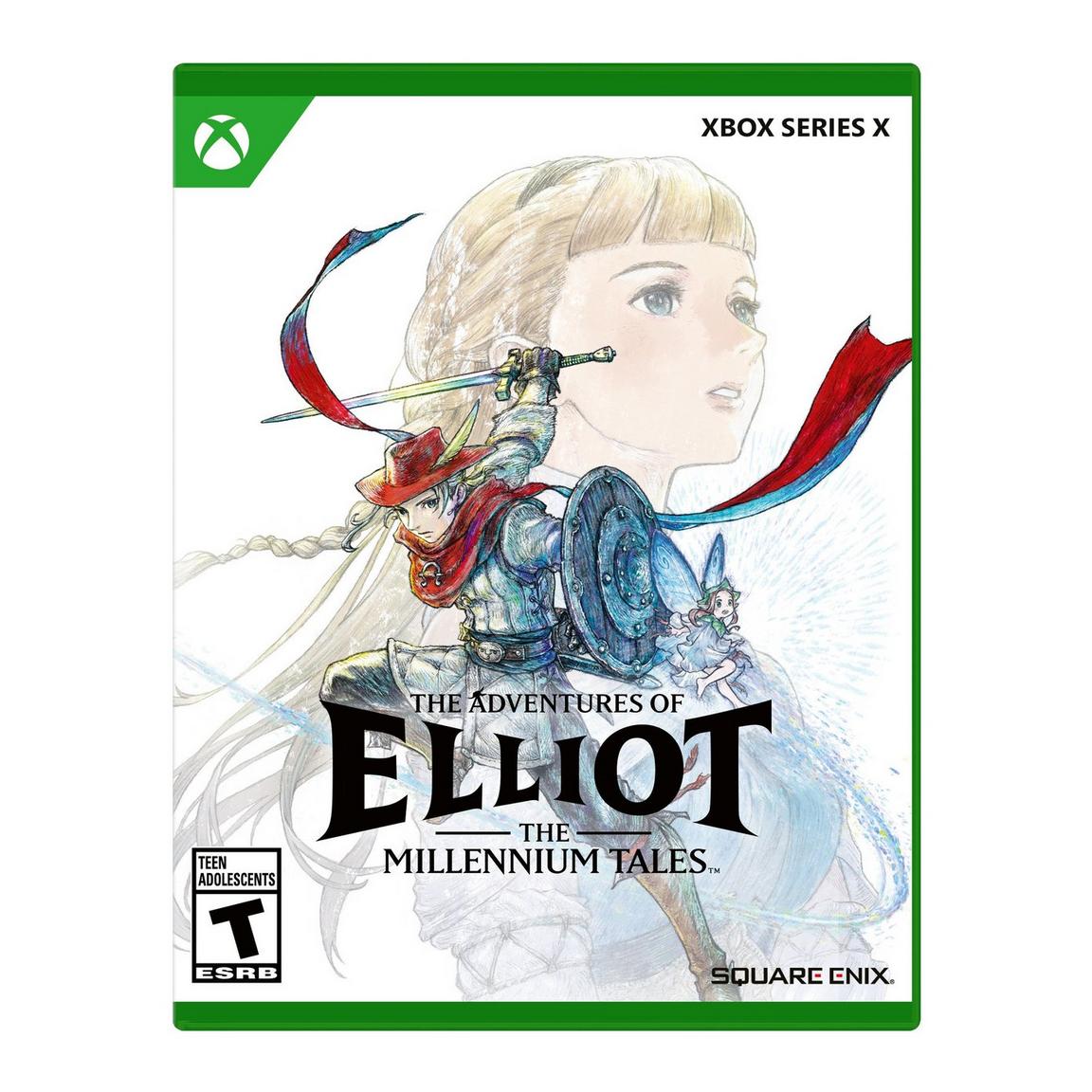 Elliot, a young girl with a sword and shield, in a fantasy adventure game for Xbox Series X.