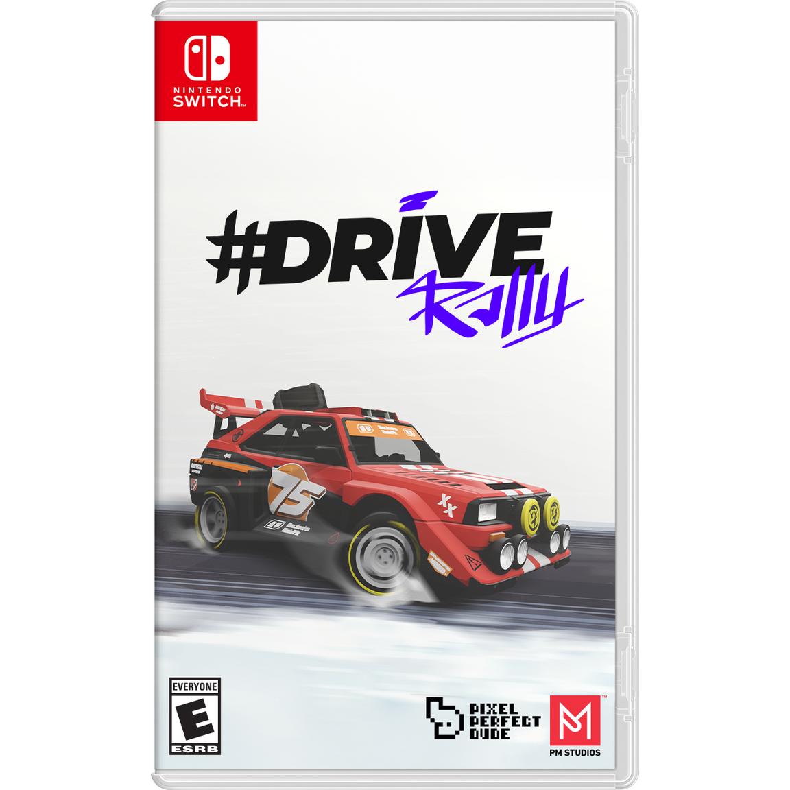 Rally racing game titled #DRIVE Rally for Nintendo Switch with a red rally car on the cover.