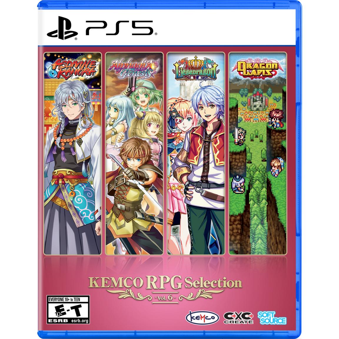 KEMCO RPG Collection for PS5 featuring classic pixel art and fantasy characters.