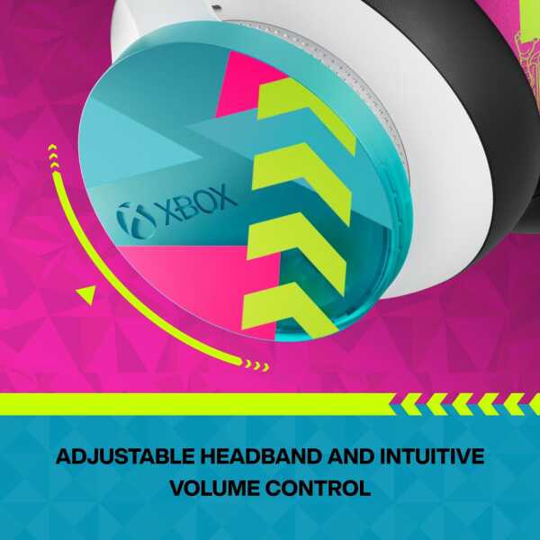 Xbox wireless headset with adjustable headband and volume control for gaming.