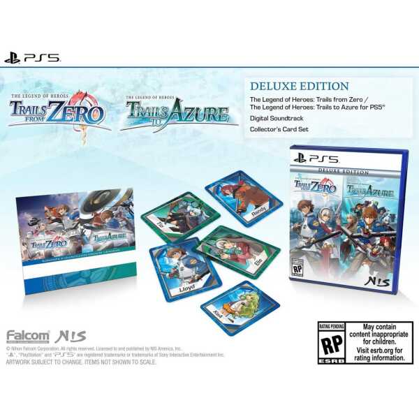 Deluxe edition of Trails from Zero and Azure for PS5 with game cards and soundtrack.