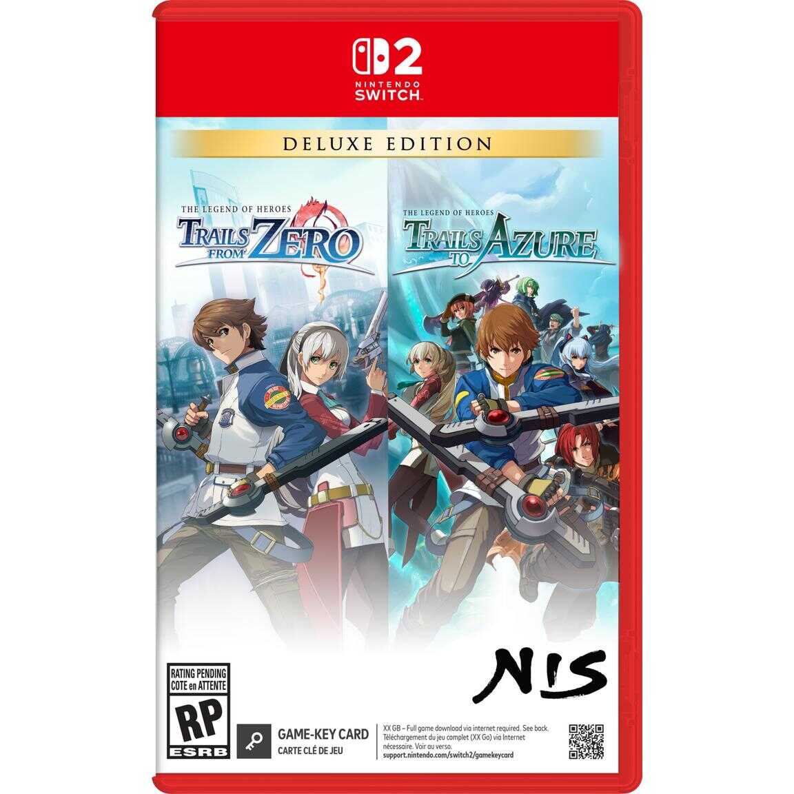 Gameware Deluxe Edition Nintendo Switch game cover with characters from Trails from Zero and Azure.