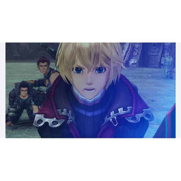 Close-up of hero with blonde hair and blue eyes from Xenoblade Chronicles.