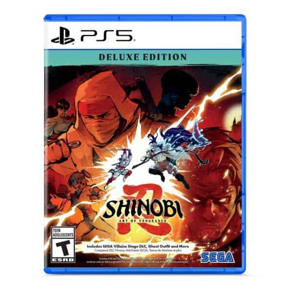 Art of Vengeance Deluxe Edition game cover for PS5 with ninja characters.