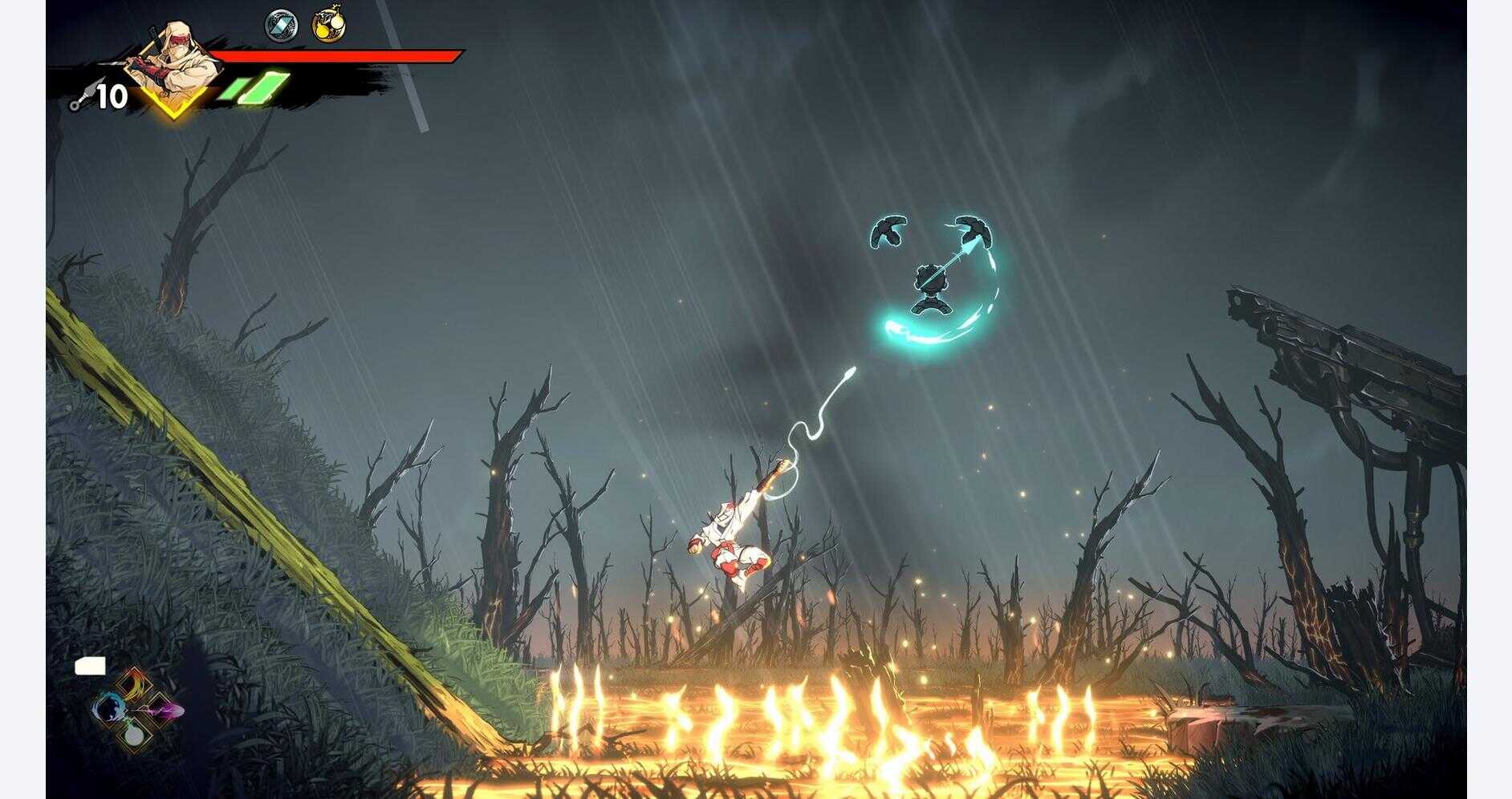 Action-packed scene from Shinobi: Art of Vengeance Deluxe Edition game.