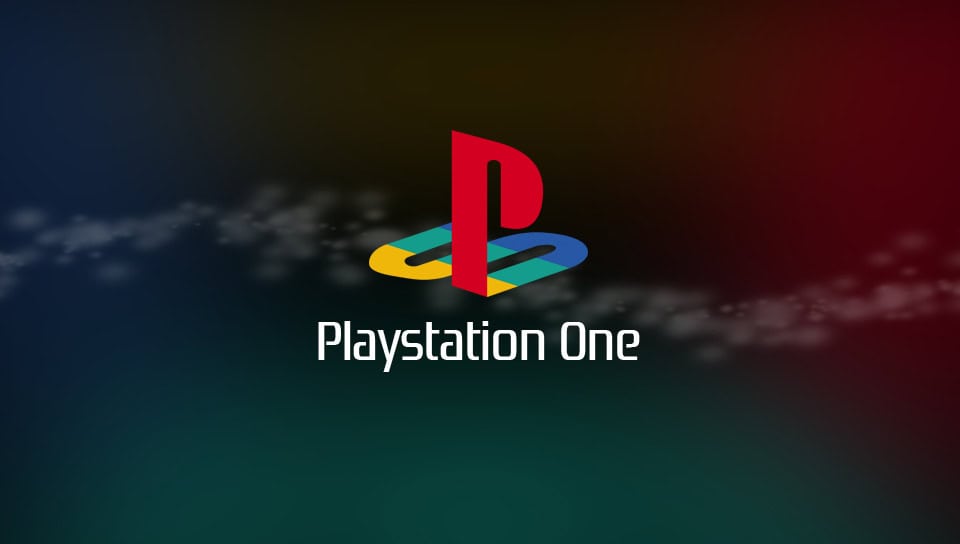 Classic PlayStation One logo with colorful symbol and text.