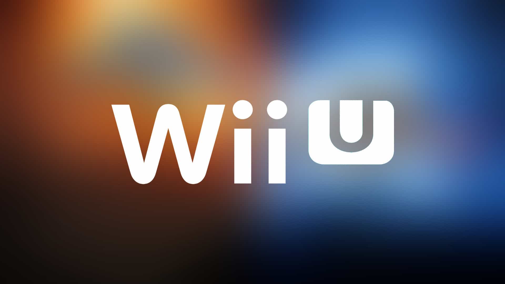 Wii U logo on a blurred background, gaming console branding.