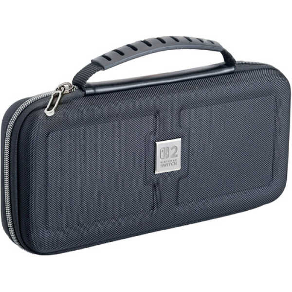 Carrying case for Nintendo Switch with durable design and secure zipper closure.