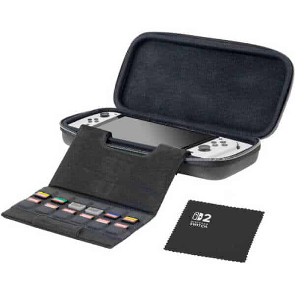 High-quality Nintendo Switch travel case with game card slots and screen cover.