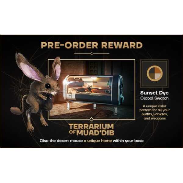Awakening pre-order reward featuring desert mouse and sunset dye global swatch.