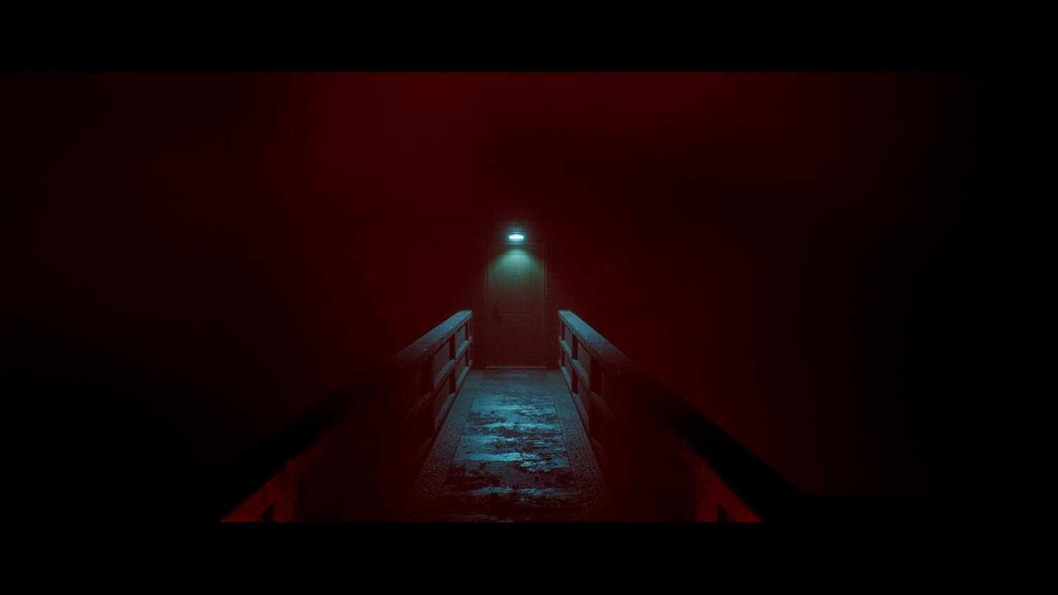 Dark bridge scene from Silent Hill Townfall with eerie lighting and fog.