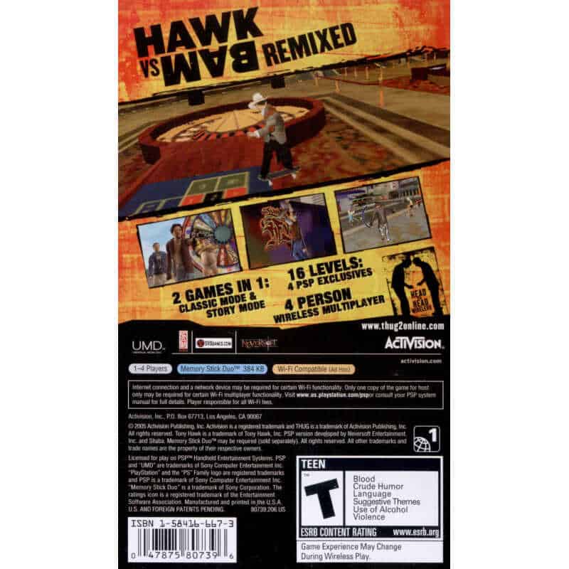 Tony Hawk's Underground 2 Remix - PSP (FR