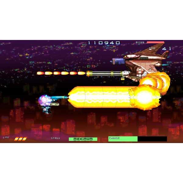 Classic arcade shoot 'em up gameplay with vibrant pixel art.