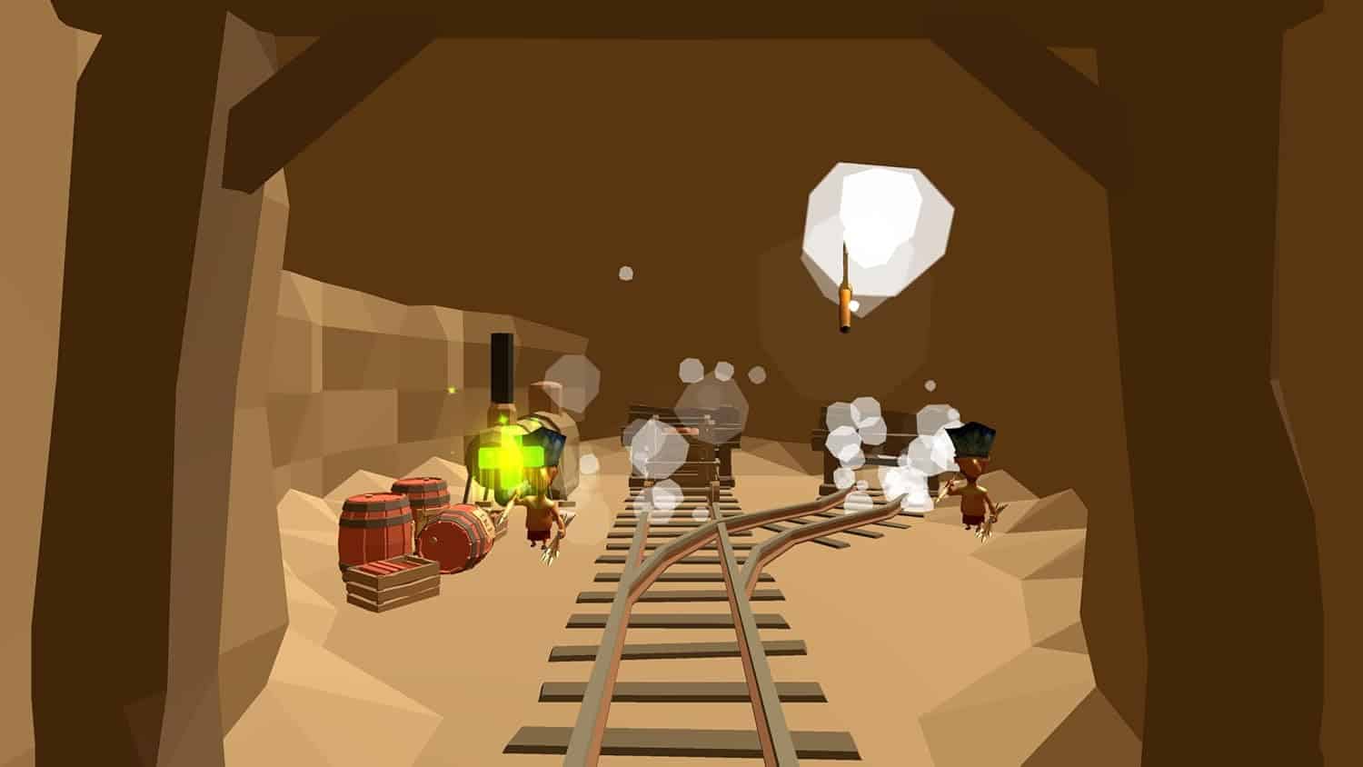 Wild West Shooter Bundle - Action-packed game scene with cowboys and train tracks.