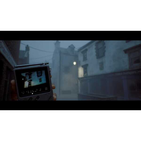 Foggy street scene from Silent Hill Townfall with handheld camera view.