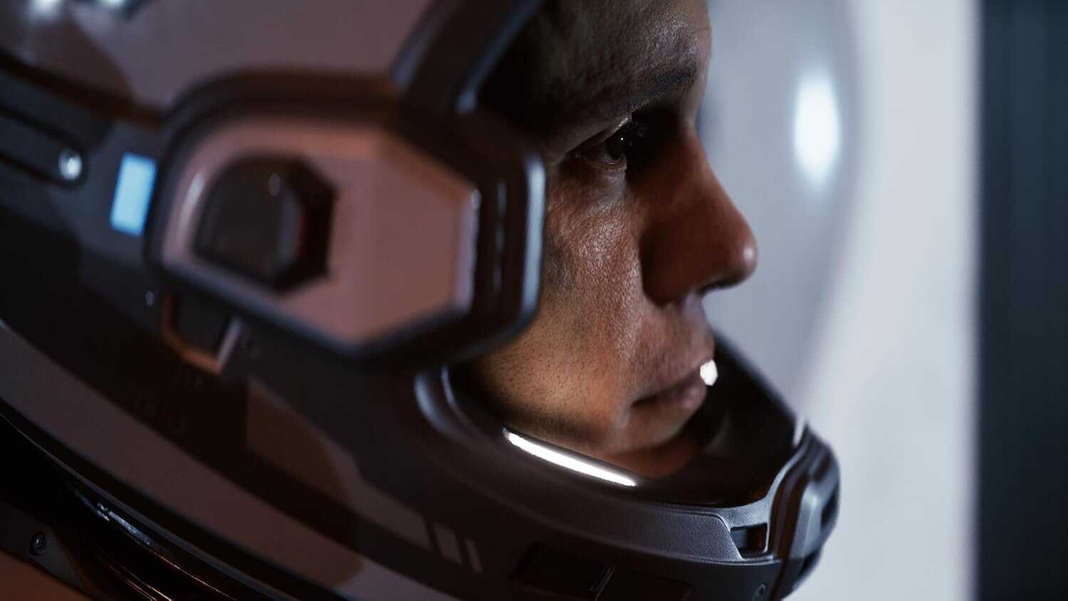 Close-up of a man wearing a gaming headset for immersive experience.